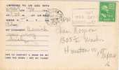 1188. Tarjeta YOUNGSTOWN (Ohio) 1947. Radio Aficionado. QSL - Lettres & Documents