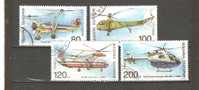 BULGARIA 1998 - HELICOPTERS - CPL. SET - USED OBLITERE GESTEMPELT USADO - Hélicoptères