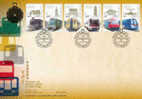 FDC Hong Kong 2010 Centenary Of Railway Service Stamps Train Museum Clock MRT Tramsway Airmport - Briefe U. Dokumente