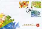 FDC Taiwan 2001 12 Zodiac Stamps 4-3 Fire Signs Aries Leo Sagittarius - FDC