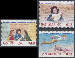 San Marino 2005 Mi 2203 /5 SG 2033 /5 ** Historie Of The Letter / Reading Letter / Briefleser - Andere & Zonder Classificatie