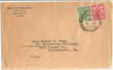 INDIA VF 1936 COVER Bicolor Stamps From REPALLE To PHILADELPHIA - 1936-47 Koning George VI