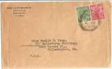 INDIA VF 1936 COVER Bicolor Stamps From REPALLE To PHILADELPHIA - 1936-47 King George VI