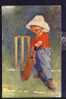 OLD ORIGINAL POSTCARD- VINTAGE-SIGNED E.P.KINSELLA-BOY PLAY CRICKET THE HOPE OF    SIDE  BASE BALL - Baseball
