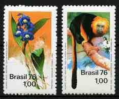 Brazil 1976 Mi.No. 1534 - 1535 Brasilien Monkeys Golden Lion Tamarin Flowers Orchids   2v 1976 MNH** 2,40 € - Affen