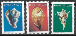 Brazil 1977 Mi.No. 1604 - 1606 Brasilien Shells Marine Life   3v  MNH** 3,60 € - Coneshells