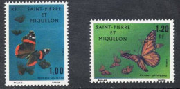 SAINT-PIERRE Et MIQUELON : Papillons : Vanessa Atalanta, Danaus Plexippus - Unused Stamps