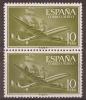 ES1179-A976TV.Spain Espagne SUPER-CONSTELLATION Y NAO SANTA MARIA 1955/56.(Ed.1175**)sin Charnela LUJO  BLOQUE DE 2 - Errors & Oddities