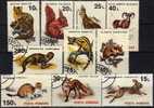 Tiere In Rumänien 4901/10 Im Set O 1€ Marder, Eichhörnchen, Gemse, Fuchs, Mufflon, Katze, Hermelin, Kaninchen - Wild