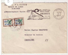 1966 - TAXE 60c TYPE FLEURS  Sur LETTRE De ARDRES (PAS De CALAIS) Pour GRAVELINES (NORD) - MECA - 1960-.... Lettres & Documents