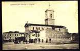 CPA  ANCIENNE- FRANCE- MARSEILLAN (34)- L'EGLISE ROMANE AVEC TRES BELLE ANIMATION - Marseillan