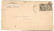 US - 3 -  VF 1890 COVER From NEW YORK To STILLWATER (reception At Back) Pair Of Stamps - Brieven En Documenten