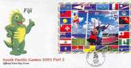 Fiji 2003 - Flags, Sports, FDC With S/S - Fiji (1970-...)