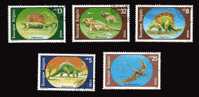 Bulgarie N°3314 à 3318 Oblitéré Faune Préhistorique - Used Stamps
