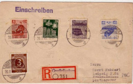 ZONE SOVIETIQUE - EMISSIONS LOCALES - 1945 - STADT GROSSRÄSCHEN - LETTRE RECOMMANDEE - Brieven En Documenten