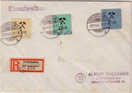 ZONE SOVIETIQUE - EMISSIONS LOCALES - 1945 - STADT GROSSRÄSCHEN - LETTRE RECOMMANDEE - Storia Postale