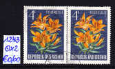 17.8.1966  - SM  A. Satz  "Alpenblumen" -  2 X O  Gestempelt  - Siehe Scan  (1243o X2) - Gebraucht