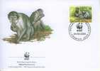 W0940 Mangabey Couronné Cercocebus Torquatus Guinee 2000 FDC WWF - Affen