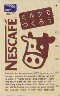 Carte Prépayée Japon - Boisson Café Nescafé NESTLE / VACHE - COW Japan Prepaid  Card- KUH Tosho Karte - 60 - Alimentación