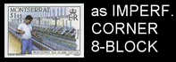 MONTSERRAT 1985. Sea Island Cotton Textile Machinery 1.15$. IMPERF.CORNER 8-BLOCK    [ungezähnt,non Dentelé,no Dentado] - Montserrat