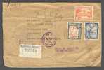 British Guiana Mult Franked Registered Label Cover 1950 U.S. Customs Passed Free & Interesting Cancels (2 Scans) - British Guiana (...-1966)
