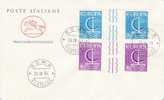 ITALY 1966  EUROPA  CEPT GUTTER PAIR FDC - 1966