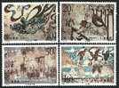 China 1994-8 Dunhuang Mural Stamps Dance Relic Archeology - Grabados