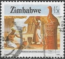 ZIMBABWE 1985 National Infrastructure - 45c. - Village Women Crushing Maize FU - Zimbabwe (1980-...)