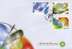 FDC Taiwan 2001 12 Zodiac Stamps 4-1 Air Signs - FDC