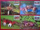 Maxi Cards 2010 Taiwan Crabs Stamps Fauna Crab Coastline - Crustáceos