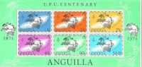 Anguilla, 6 Stamps In Block, Year 1974, Mi Block 6, 100 Year UPU, MNH ** - Anguilla (1968-...)
