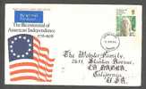 Great Britain 1976 FDC Airmail Par Avion Label Cover Bicentennial Of American Independence Benjamin Franklin To USA - 1971-1980 Em. Décimales