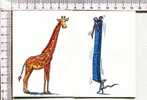 GIRAFE   -  SOURIS   -    Illustration  :  Sophie Turrel  - Carte Double Pt Ft - Girafes
