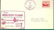 US - 2 - FIRST NON-STOP FLIGHT SAN FRANCISCO- NEW YORK UNITED AIR LINES  1954 VF CACHETED COVER From SAN FRANCISCO - 2c. 1941-1960 Storia Postale