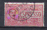 3RG1064 - REGNO 1903, Espressi : 25 Cent N. 1  Usato - Eilsendung (Eilpost)