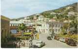 Charlotte Amalie St. Thomas Virgin Islands, Post Office, Ice Cream Sign, Many Autos Truck On C1950s Vintage Postcard - Isole Vergini Americane