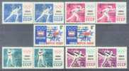 USSR 1964-2887-91 OLYMPIC GAMES INNSBRUCK, U S S R, 2 X5v, MNH - Hiver 1964: Innsbruck