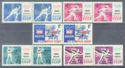 USSR 1964-2887-91 OLYMPIC GAMES INNSBRUCK, U S S R, 2 X5v, MNH - Inverno1964: Innsbruck