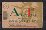 PREPAID  USED D0435 CALLING CARD FOR AMERICA GBP 5 - Other & Unclassified