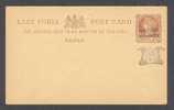 British East India Postal Stationery 1/4 Quarter A Queen Victoria REPLY Card Overprinted GWALIOR "Thin" Letters - Gwalior
