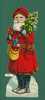 SANTA CLAUS, PERE NOEL, DIE CUT SCRAP, DECOUPIS ANCIENS, EMBOSSED FINE LITHO, HUGE CA 24X8 CM, MARK PZB, CA 1920 - Motif 'Noel'