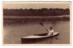 SPORT - Rowing, Lady In A Kayak, Photo Postcard - Aviron