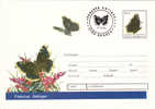 Butterfly,Papillons,1994,   Cover Stationery Editione De Luxe RRR  ,obliteration Concordante - Romania. - Vlinders