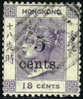 Hong Kong #32 (SG #24) Used 5c On 18c Lilac Victoria From 1879 - Usati