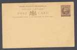 Ceylon UPU Postal Stationery Ganzsache Entier Queen Victoria Post Card Ten Cents Overprinted THREE CENTS Type 9 - Ceilán (...-1947)