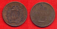 SAINT MARIN - SAN MARINO - 10 CENTESIMI  1875 - San Marino