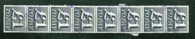 Great Britain 1970 1 Pound Postage Due Issue #J90 Strip Of 8 - Strafportzegels