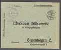 Kriegsgefangenensendung Offizier-Gefangenen-Lager CREFELD 1917 Cover Moskauer Hilfscomité Dänemark Censor Zensur - Storia Postale