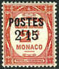 Monaco #142 Mint Hinged 2.15fr On 2fr From 1937 - Unused Stamps
