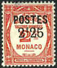 Monaco #143 Mint Hinged 2.25fr On 2fr From 1938 - Nuovi